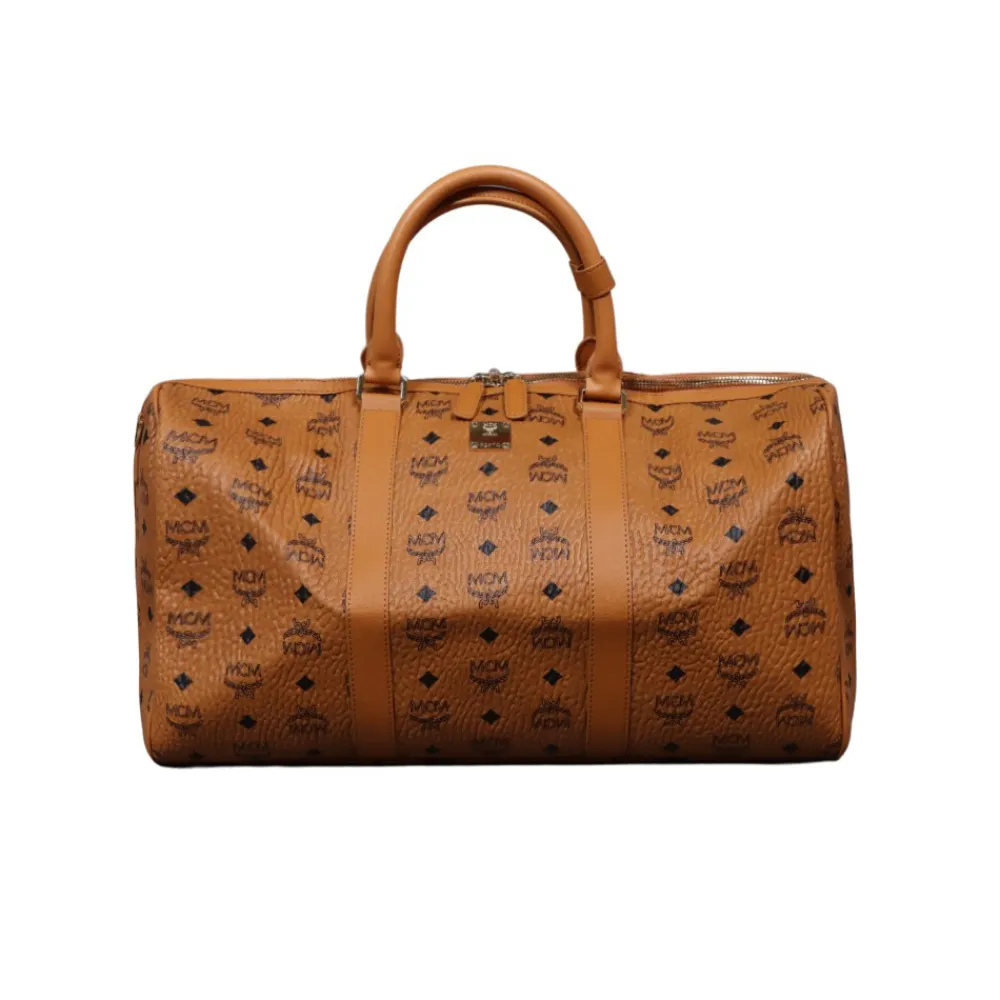 MCM Traveler Visetos monogram full print faux leather travel bag
