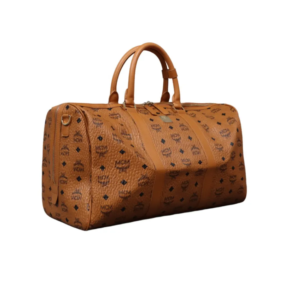 MCM Traveler Visetos monogram full print faux leather travel bag