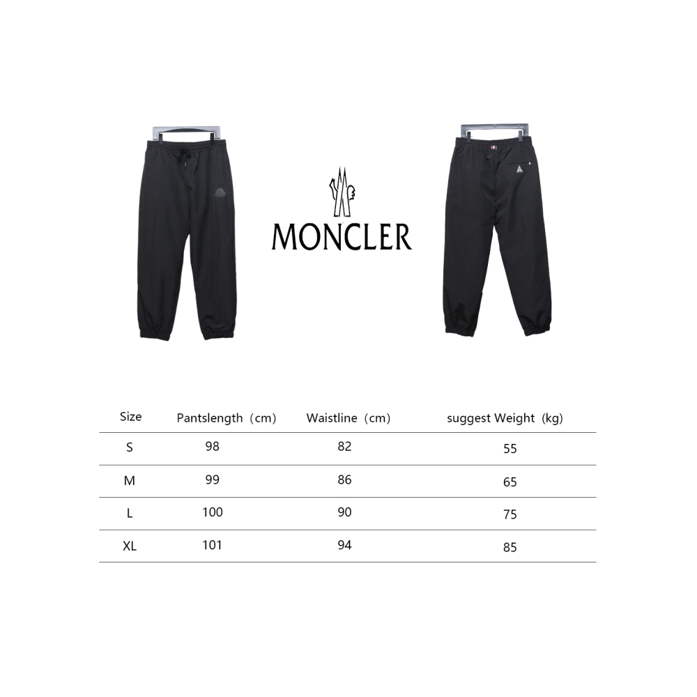  Moncler 22Fw silicone logo nylon woven cuffed trousers Pants