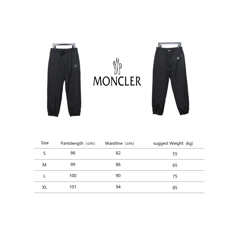 Moncler 22Fw silicone logo nylon woven cuffed trousers Pants