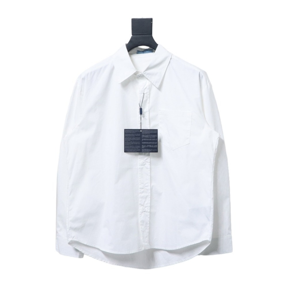  Prada 24Fw Long-Sleeve Shirt with letters on the back