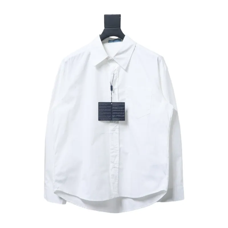  Prada 24Fw Long-Sleeve Shirt with letters on the back