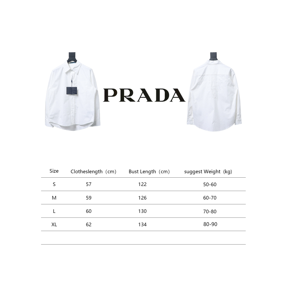  Prada 24Fw Long-Sleeve Shirt with letters on the back