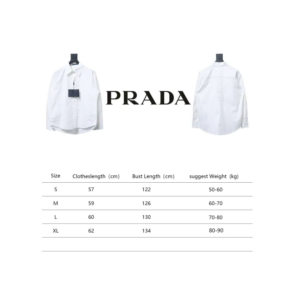  Prada 24Fw Long-Sleeve Shirt with letters on the back