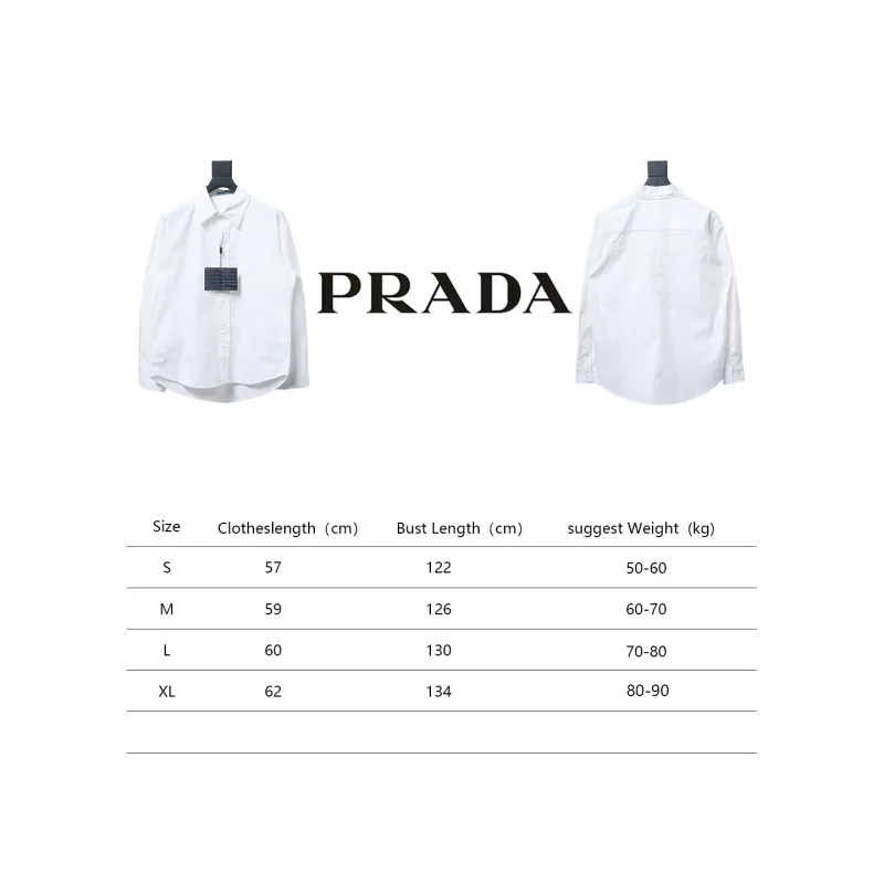  Prada 24Fw Long-Sleeve Shirt with letters on the back