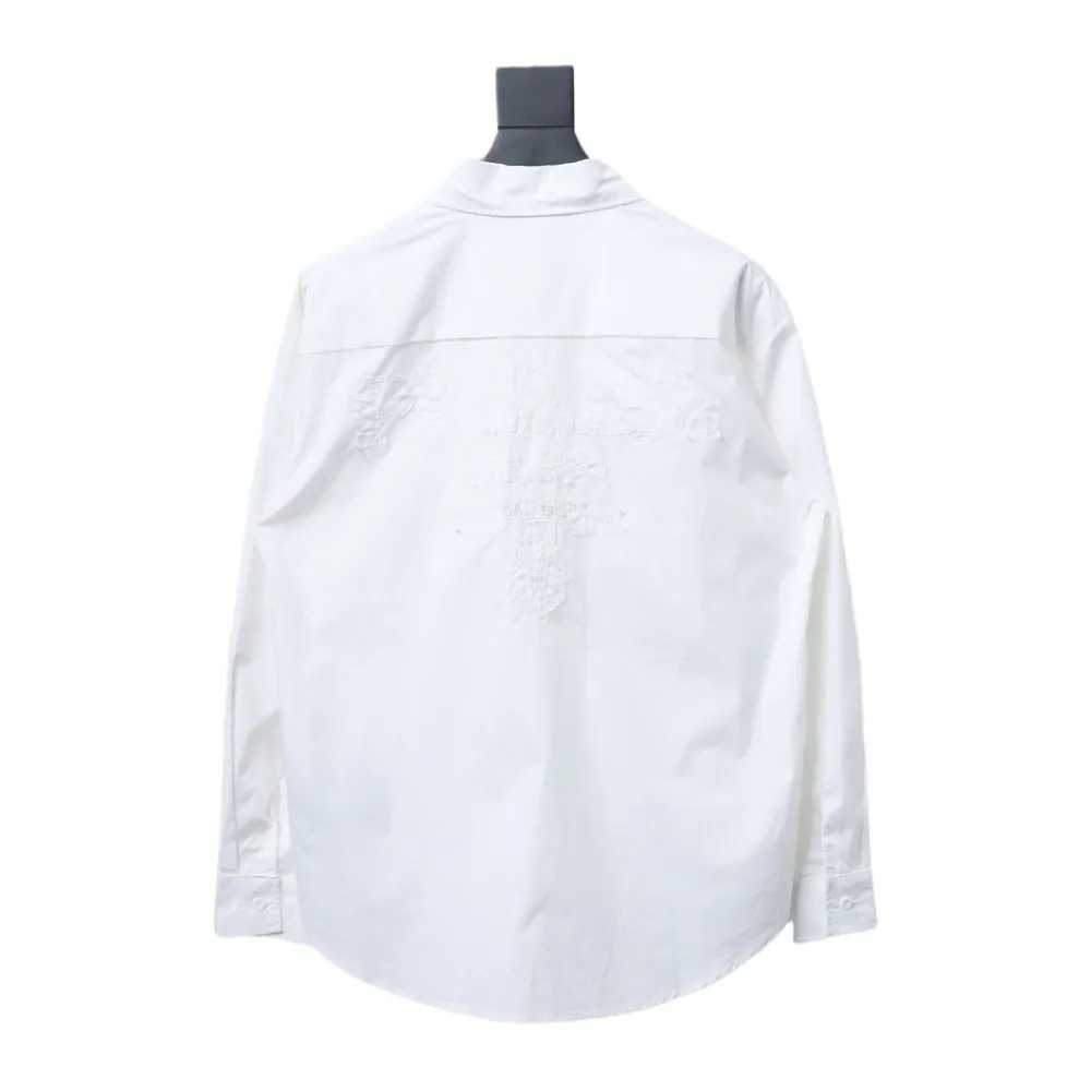  Prada 24Fw Long-Sleeve Shirt with letters on the back