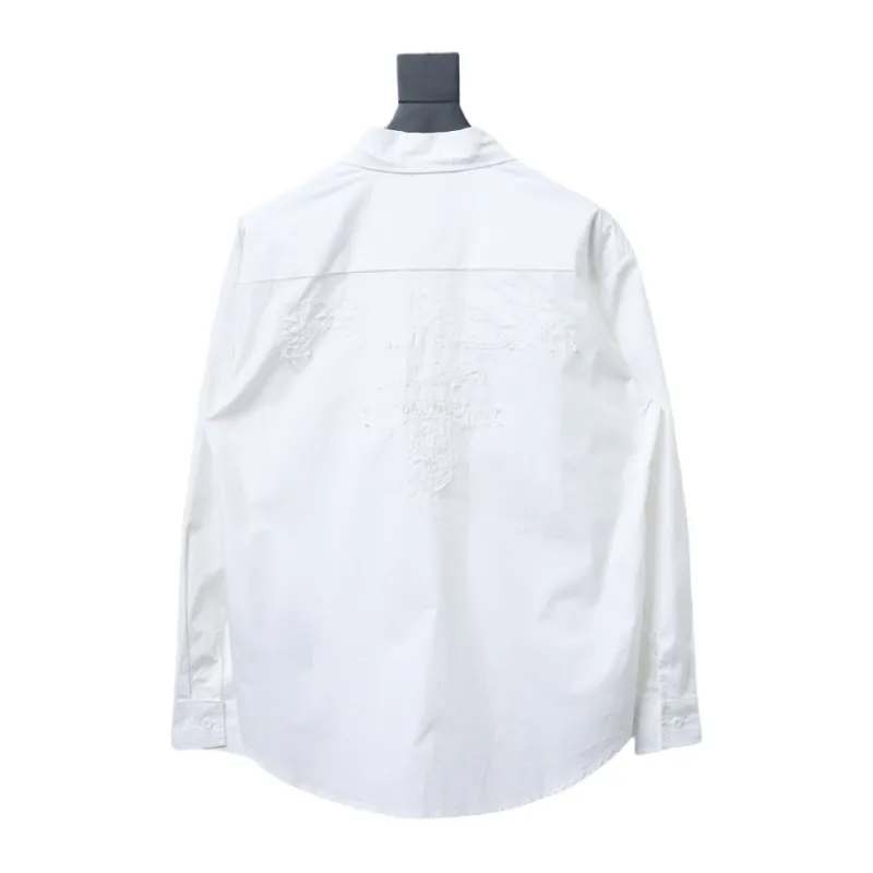  Prada 24Fw Long-Sleeve Shirt with letters on the back