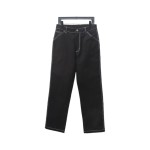  Prada 24FW triangle logo white thread denim trousers Jeans