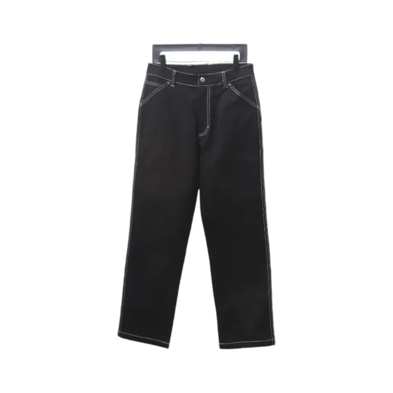  Prada 24FW triangle logo white thread denim trousers Jeans