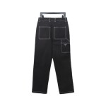  Prada 24FW triangle logo white thread denim trousers Jeans