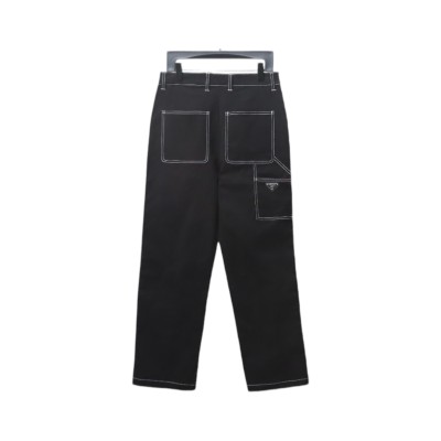  Prada 24FW triangle logo white thread denim trousers Jeans 02