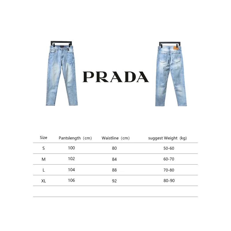  Prada back triangle logo jeans