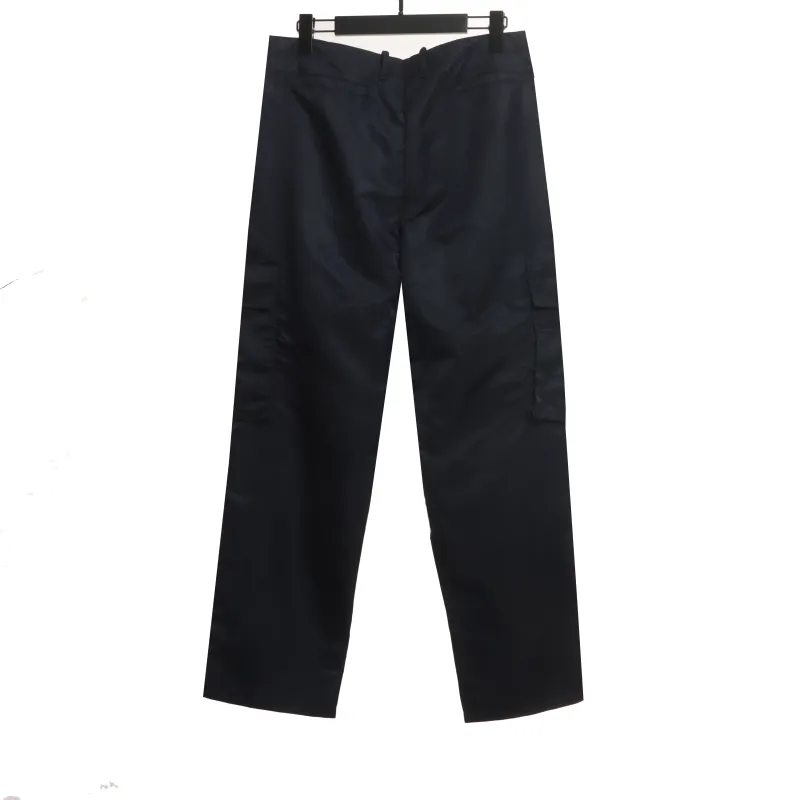 Prada nylon straight micro logo wide-leg pants
