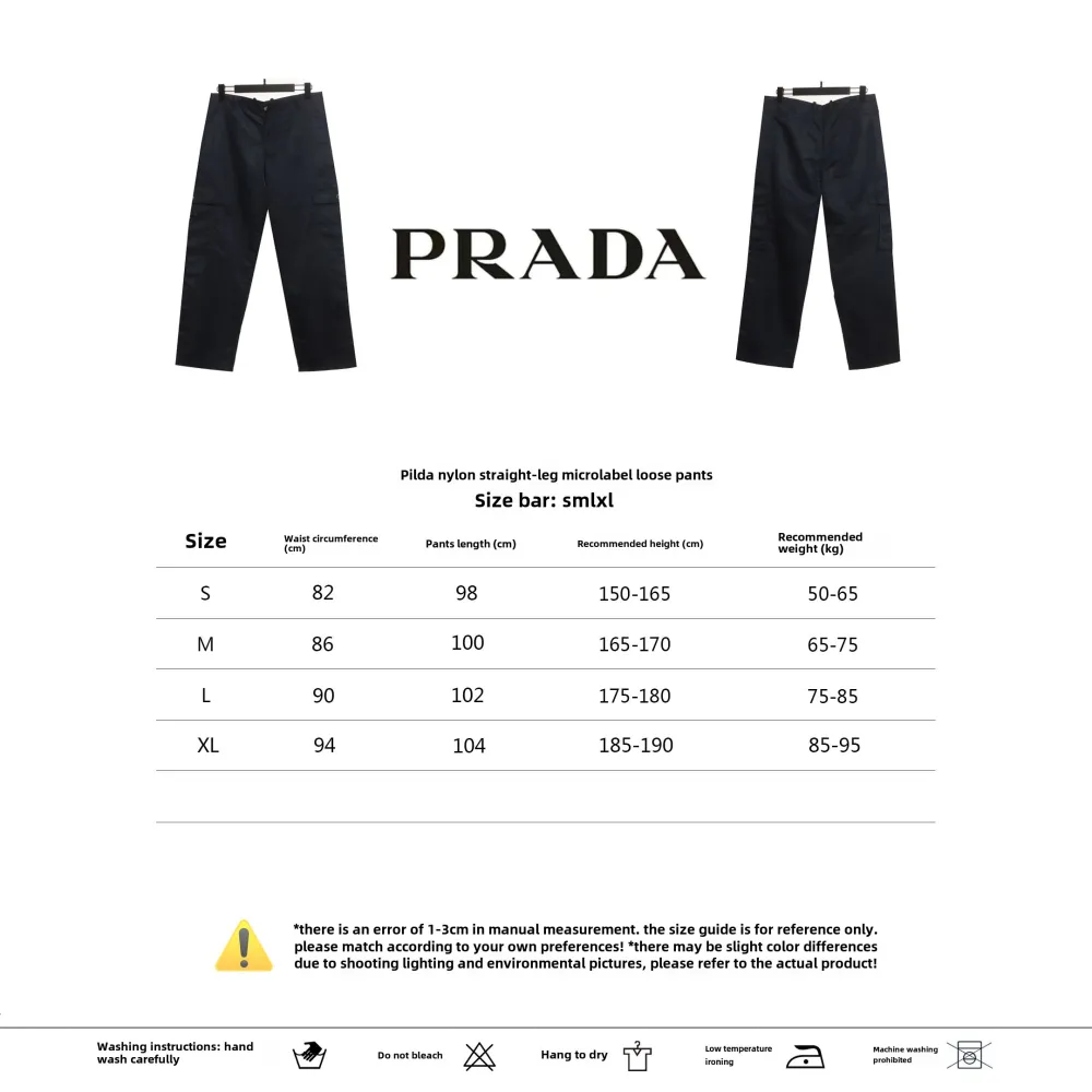 Prada nylon straight micro logo wide-leg pants