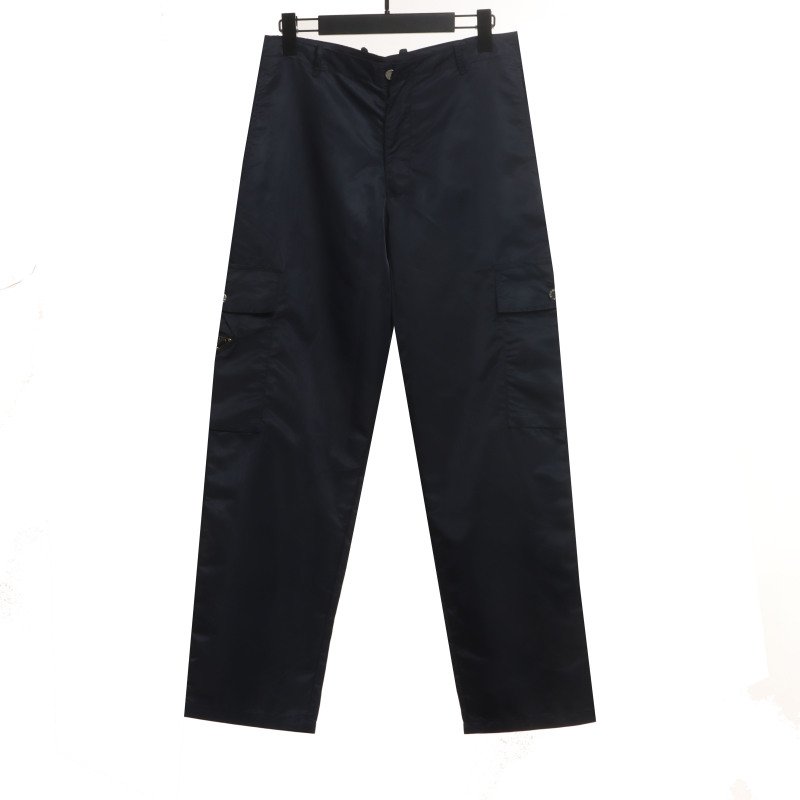 Prada nylon straight micro logo wide-leg pants