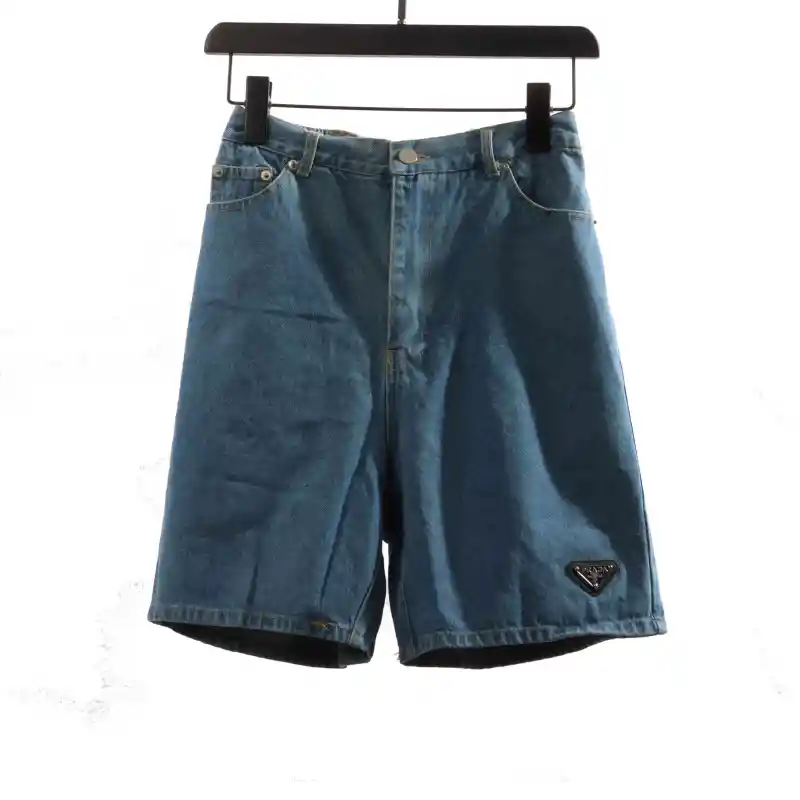  Prada small logo denim Short Jeans