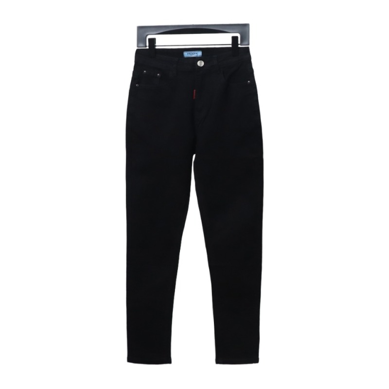  Prada triangle logo denim trousers Jeans