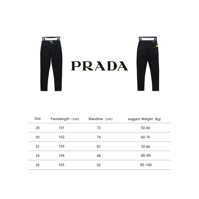  Prada triangle logo denim trousers Jeans