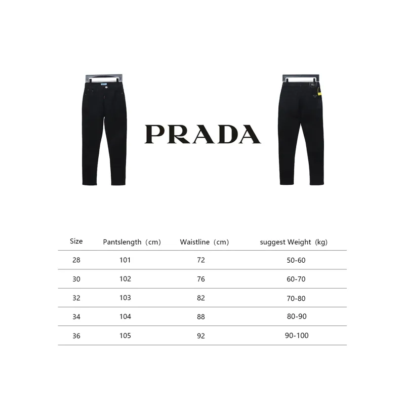  Prada triangle logo denim trousers Jeans