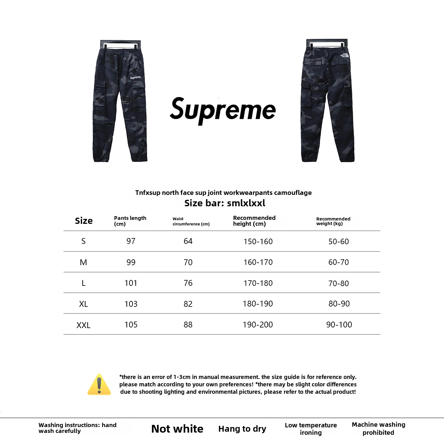 Supreme X TheNorthFace Joint Workwear Pants Camouflage