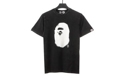 BAPE ape head letter print short sleeve black T-Shirts 01