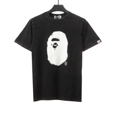 BAPE ape head letter print short sleeve black T-Shirts 01