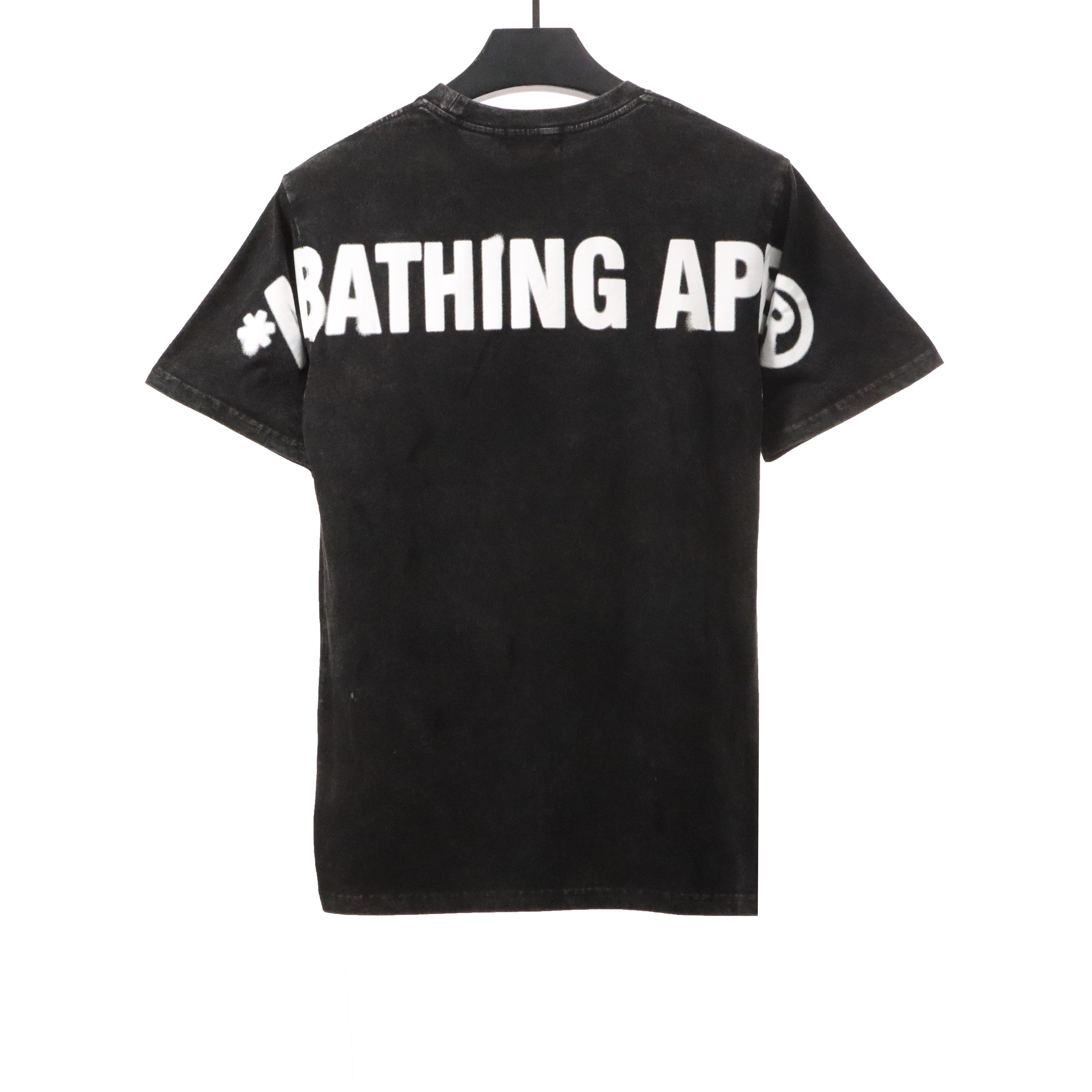 BAPE ape head letter print short sleeve black T-Shirts