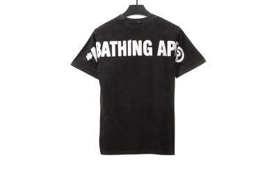 BAPE ape head letter print short sleeve black T-Shirts 02