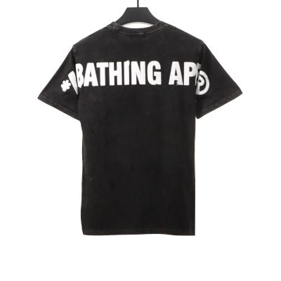 BAPE ape head letter print short sleeve black T-Shirts 02