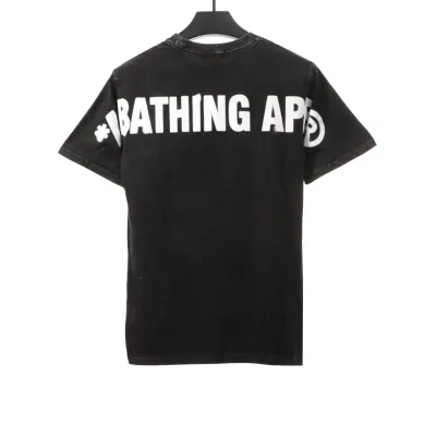 BAPE ape head letter print short sleeve black T-Shirts 02