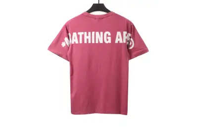 BAPE ape head letter print short sleeve purple T-Shirts 02