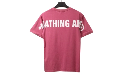 BAPE ape head letter print short sleeve purple T-Shirts 02