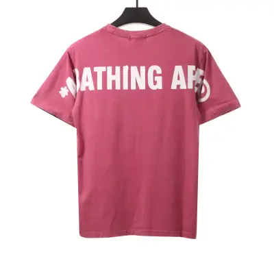 BAPE ape head letter print short sleeve purple T-Shirts 02