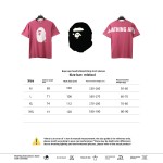 BAPE ape head letter print short sleeve purple T-Shirts