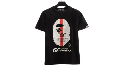 BAPE co-branded GRAN TURISMO ape head short sleeve black T-Shirts 01