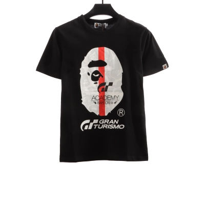 BAPE co-branded GRAN TURISMO ape head short sleeve black T-Shirts 01