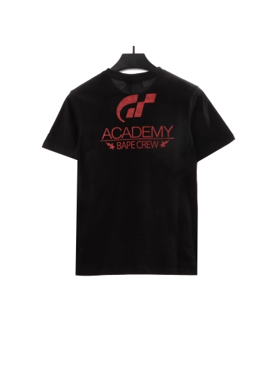BAPE co-branded GRAN TURISMO ape head short sleeve black T-Shirts 02