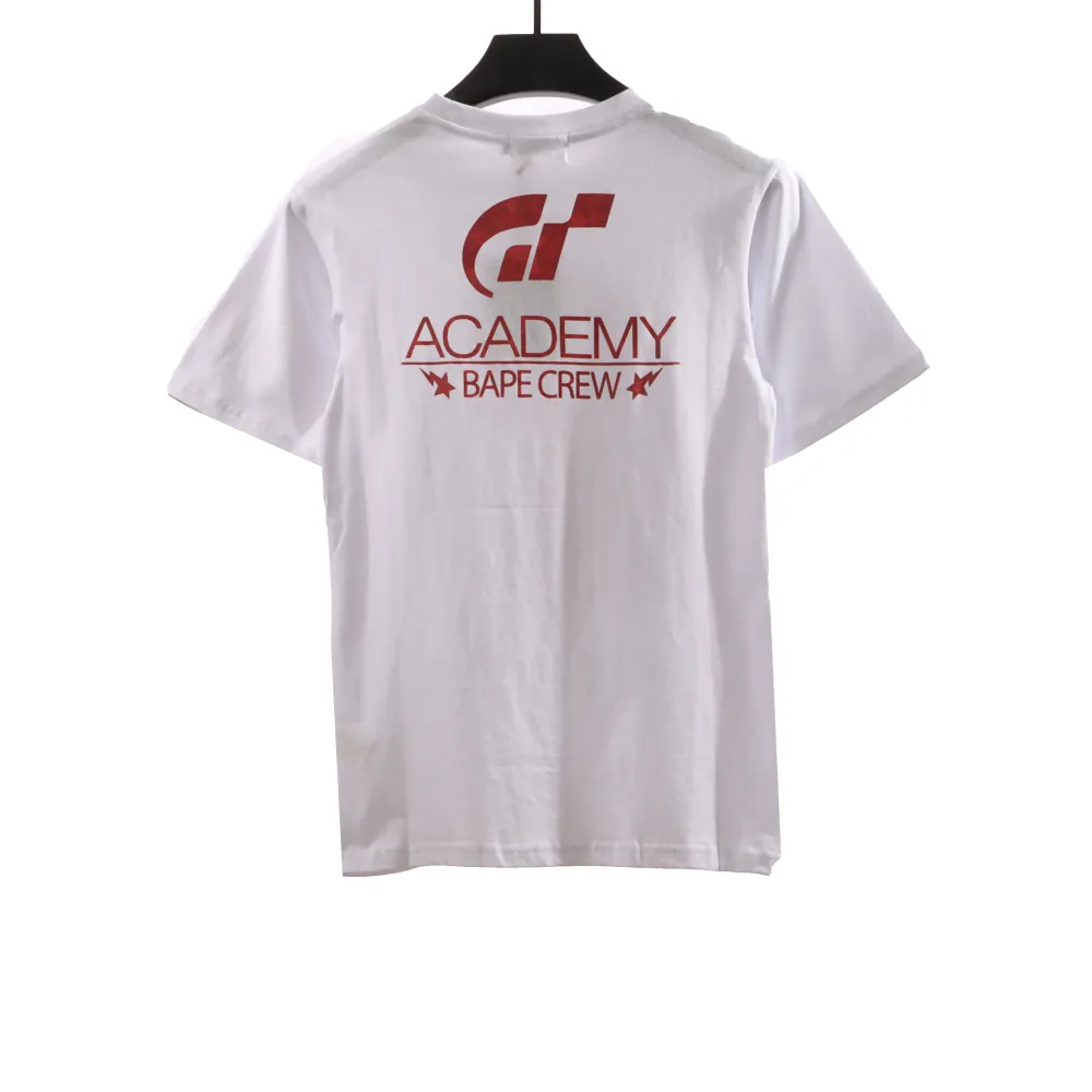 BAPE co-branded GRAN TURISMO ape head short sleeve white T-Shirts