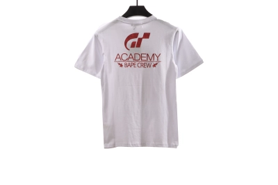 BAPE co-branded GRAN TURISMO ape head short sleeve white T-Shirts 02