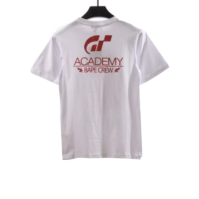  BAPE co-branded GRAN TURISMO ape head short sleeve white T-Shirts 02