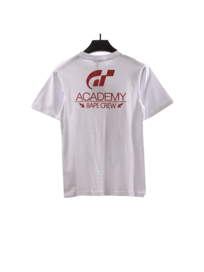 BAPE co-branded GRAN TURISMO ape head short sleeve white T-Shirts 02