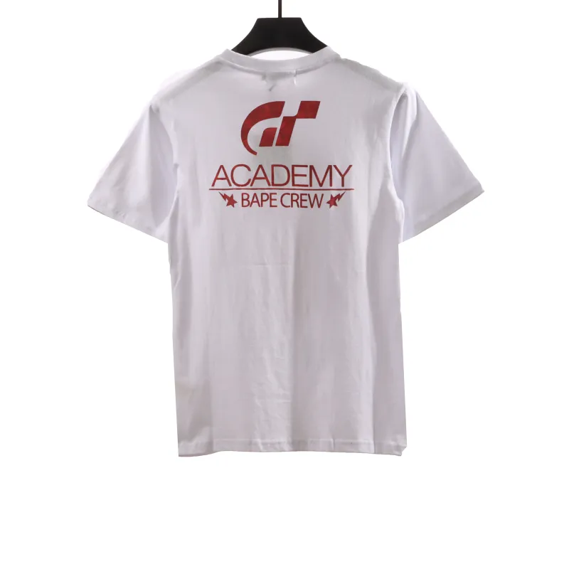 BAPE co-branded GRAN TURISMO ape head short sleeve white T-Shirts