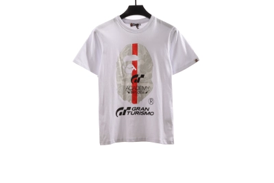 BAPE co-branded GRAN TURISMO ape head short sleeve white T-Shirts 01