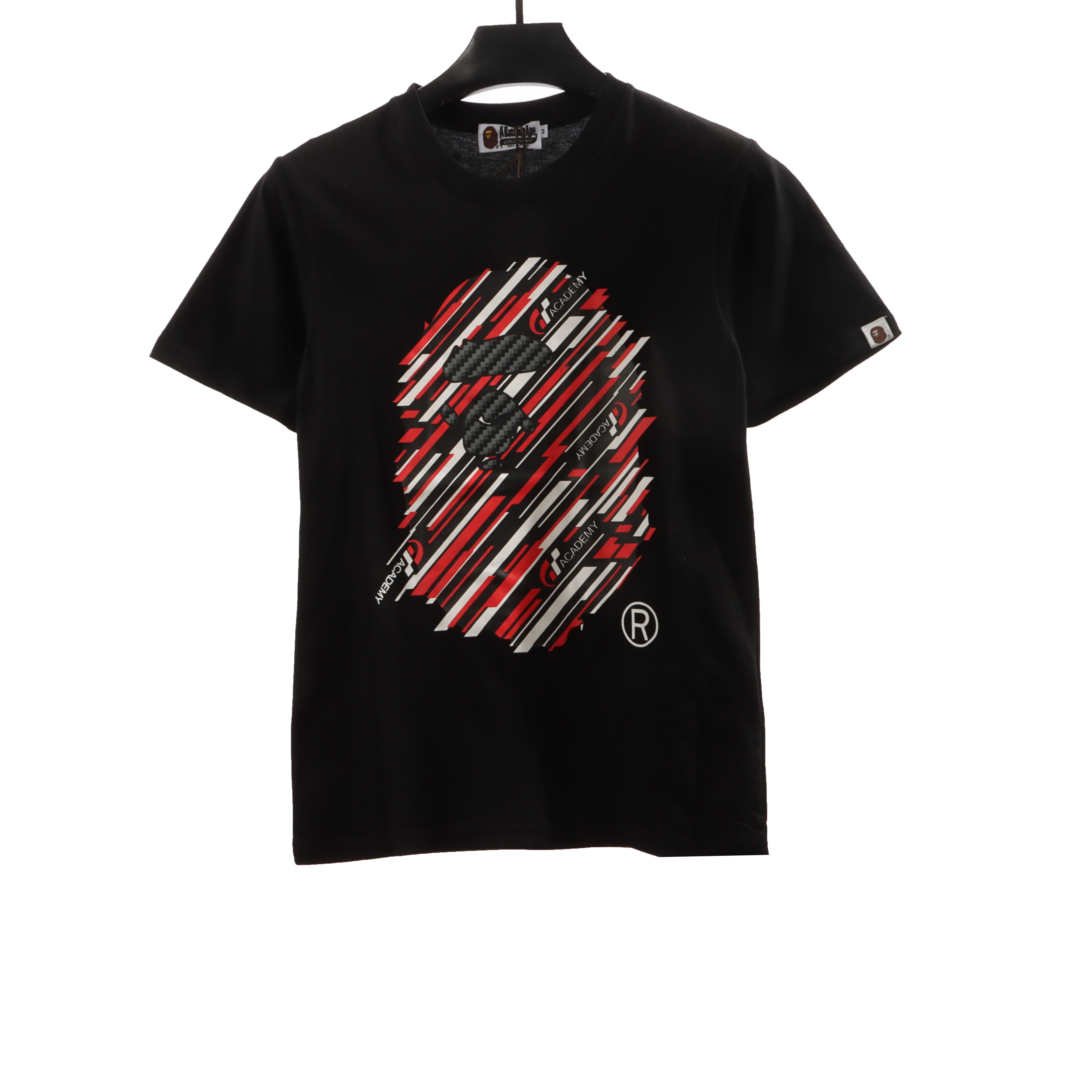BAPE co-branded GT twill ape head short sleeve black T-Shirts
