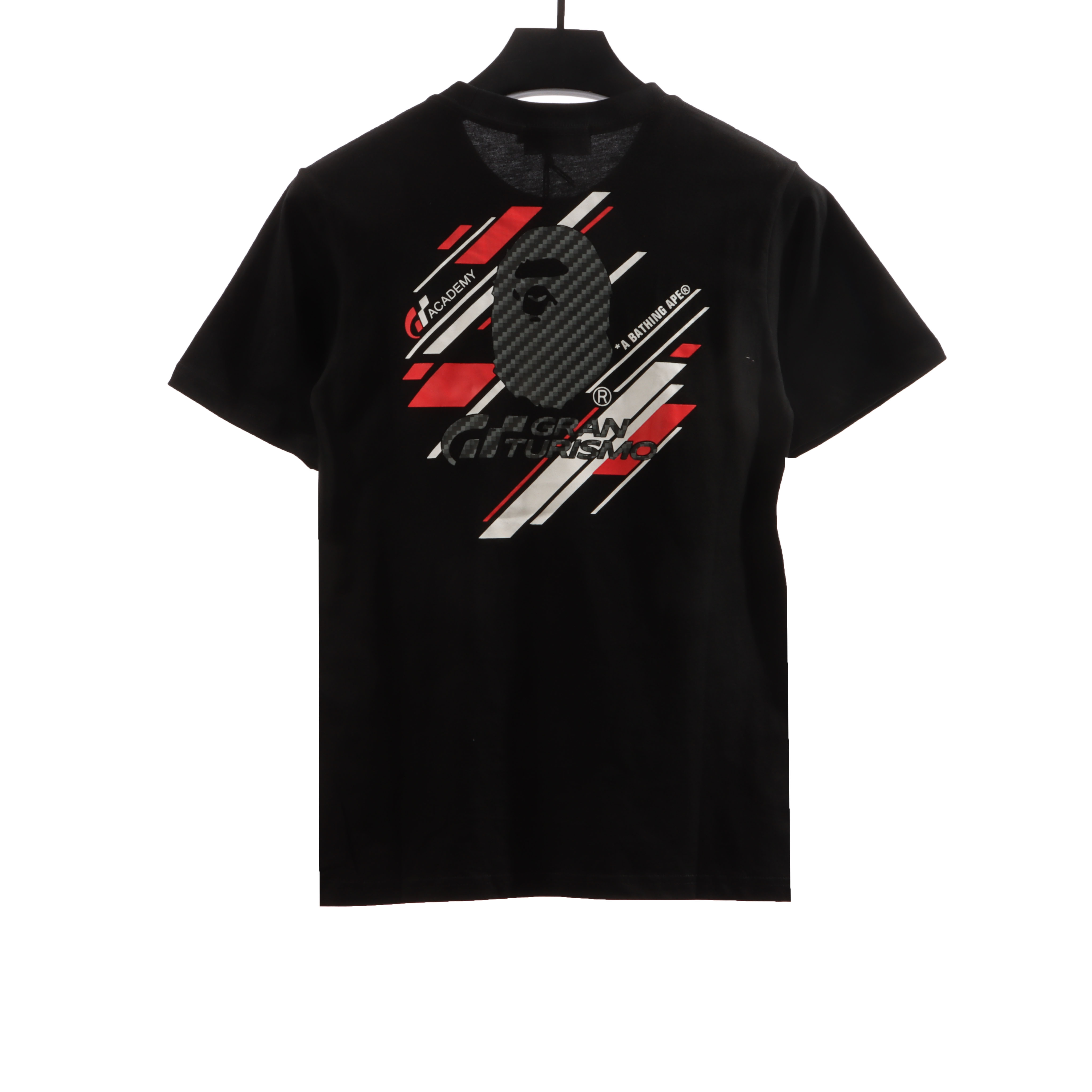 BAPE co-branded GT twill ape head short sleeve black T-Shirts