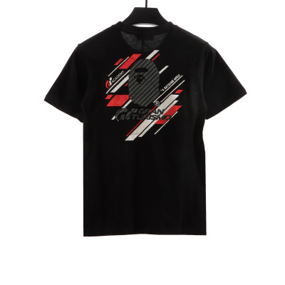 BAPE co-branded GT twill ape head short sleeve black T-Shirts 02