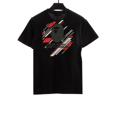  BAPE co-branded GT twill ape head short sleeve black T-Shirts 02