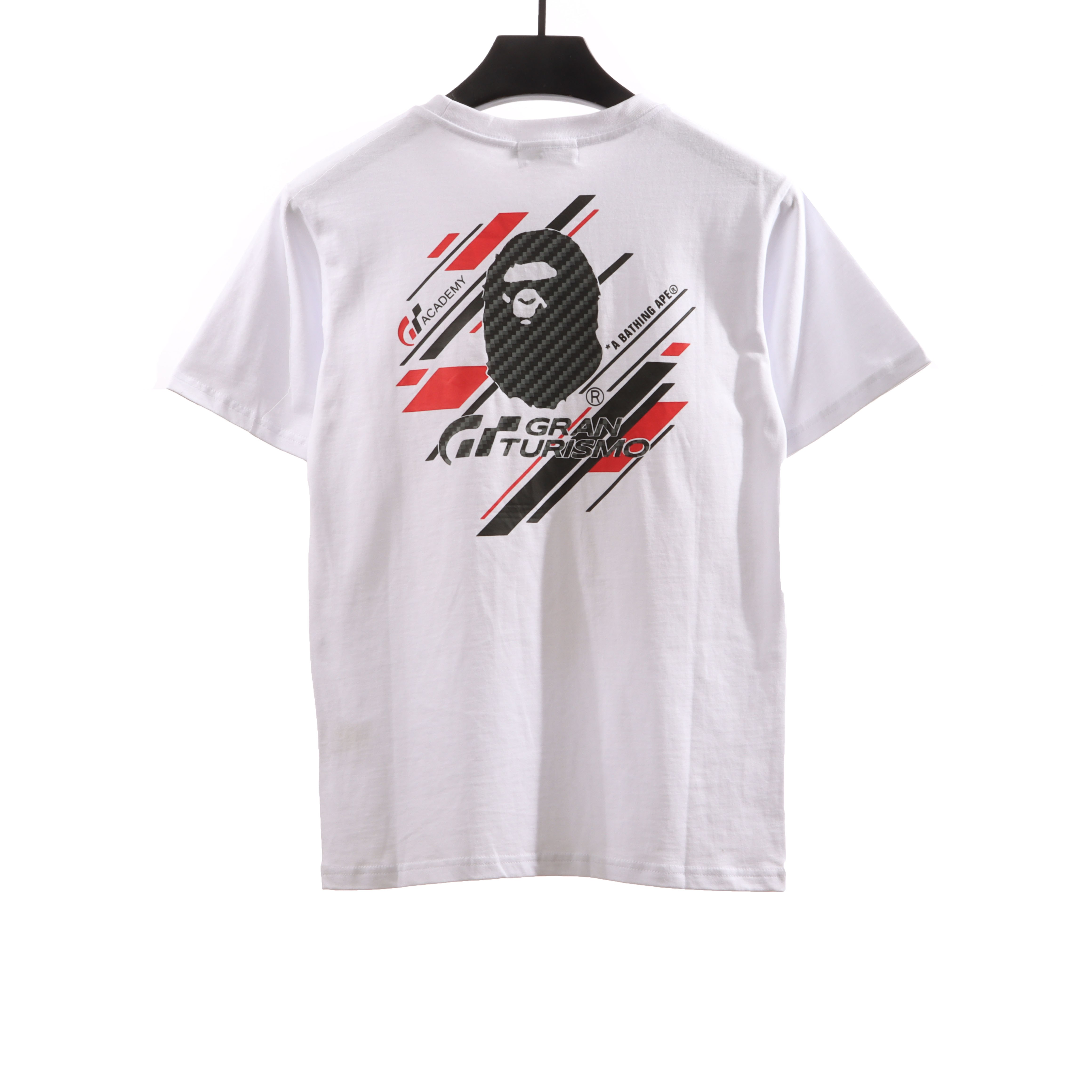 BAPE co-branded GT twill ape head short sleeve white T-Shirts