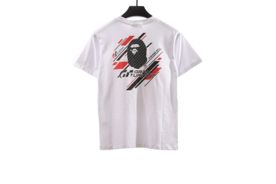 BAPE co-branded GT twill ape head short sleeve white T-Shirts 02