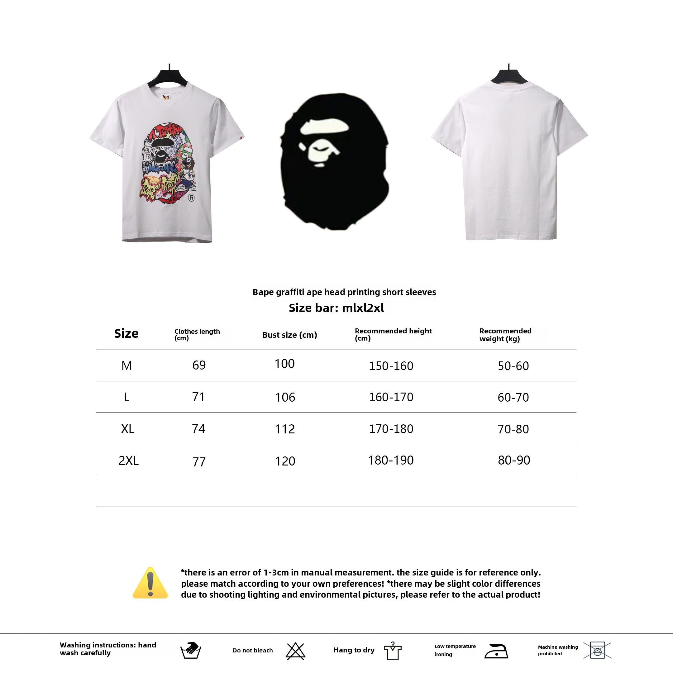BAPE graffiti ape head print short sleeves T-Shirts